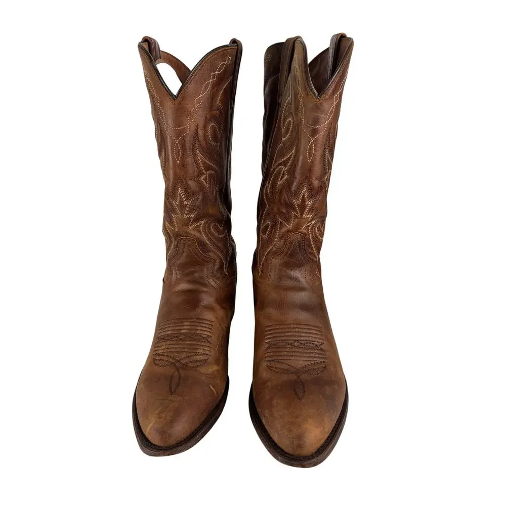 Dan Post Bay Apache Brown Leather Western Cowboy Boots Men’s 11D DP2159